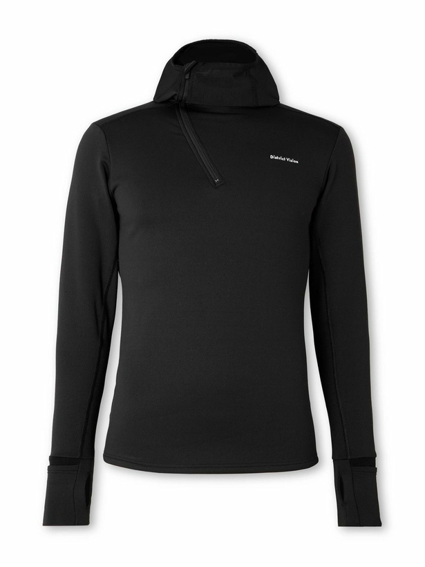 Photo: DISTRICT VISION - Logo-Print Stretch Recycled-Fleece Hoodie - Black