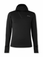 DISTRICT VISION - Logo-Print Stretch Recycled-Fleece Hoodie - Black