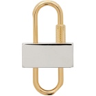 Givenchy Silver and Gold Small 4G Padlock Keychain