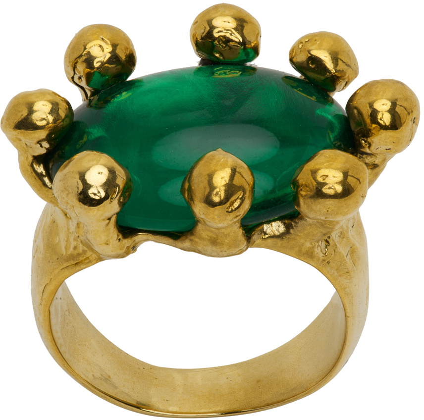 Mondo Mondo Gold & Green Emerald Diva Ring Mondo Mondo