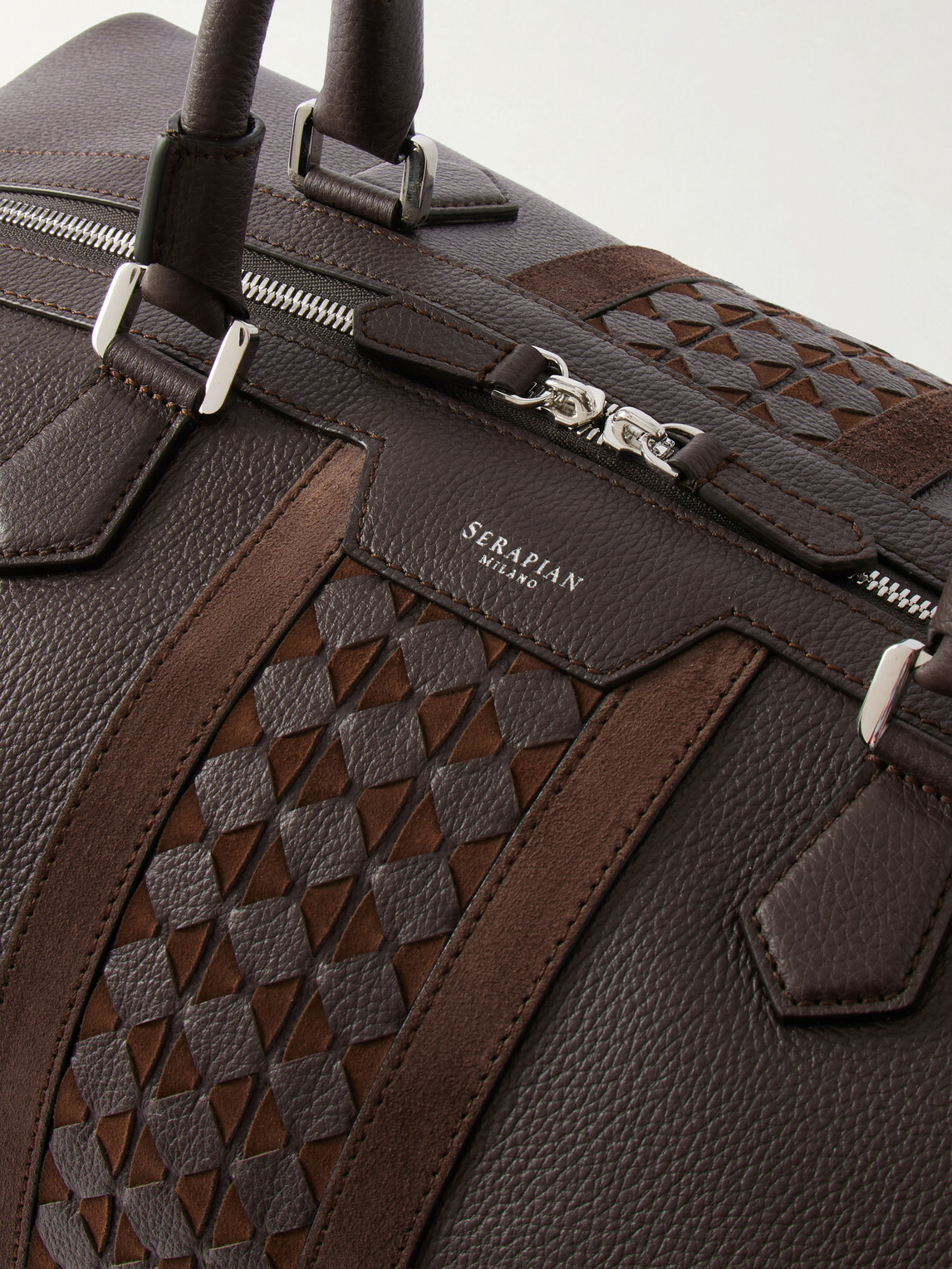 Serapian - Mosaico-detailed Leather Weekend Bag