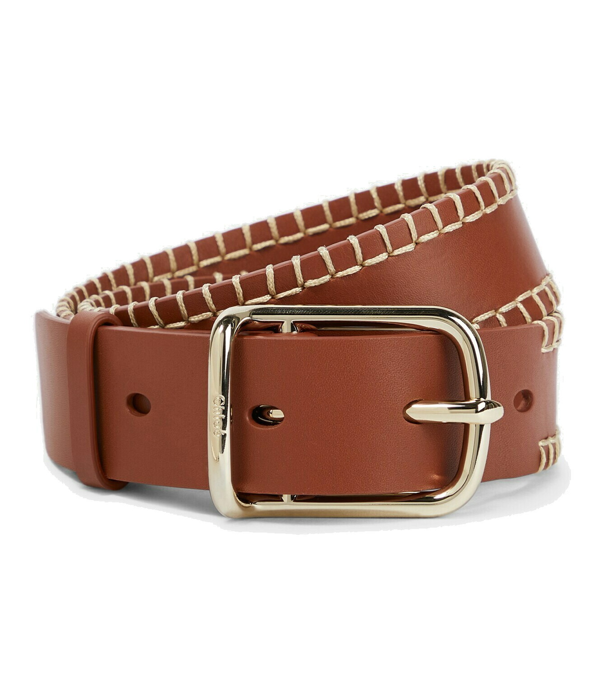 Chloé Dark Brown Leather Double-Strap Waist Belt with Gold Hardware Chloé Belts for Women | The RealReal main image 3