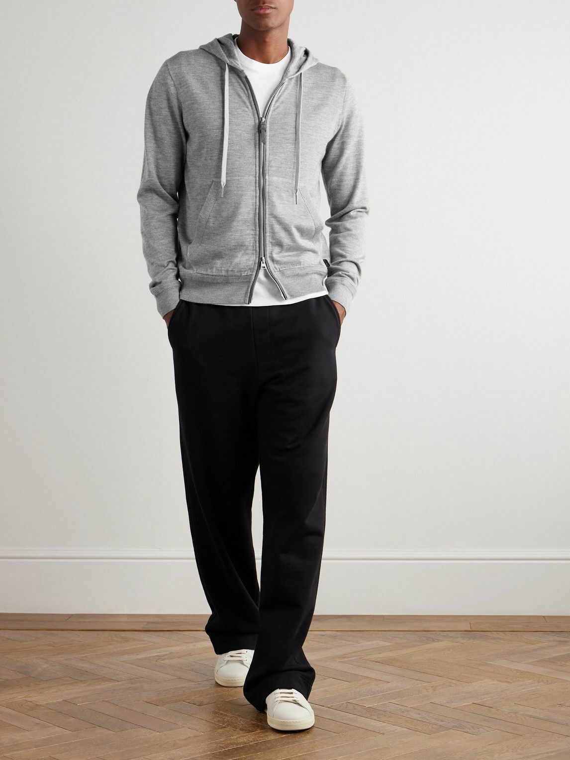 TOM FORD - Cashmere and Silk-Blend Zip-Up Hoodie - Gray