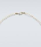 Ileana Makri 9kt gold (375/1000) beaded necklace with freshwater pearls and hessonite