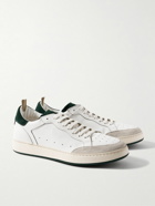 Officine Creative - The Answer 001 Distressed Suede-Trimmed Leather Sneakers - White