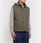 Brunello Cucinelli - Quilted Nylon Hooded Down Gilet - Green