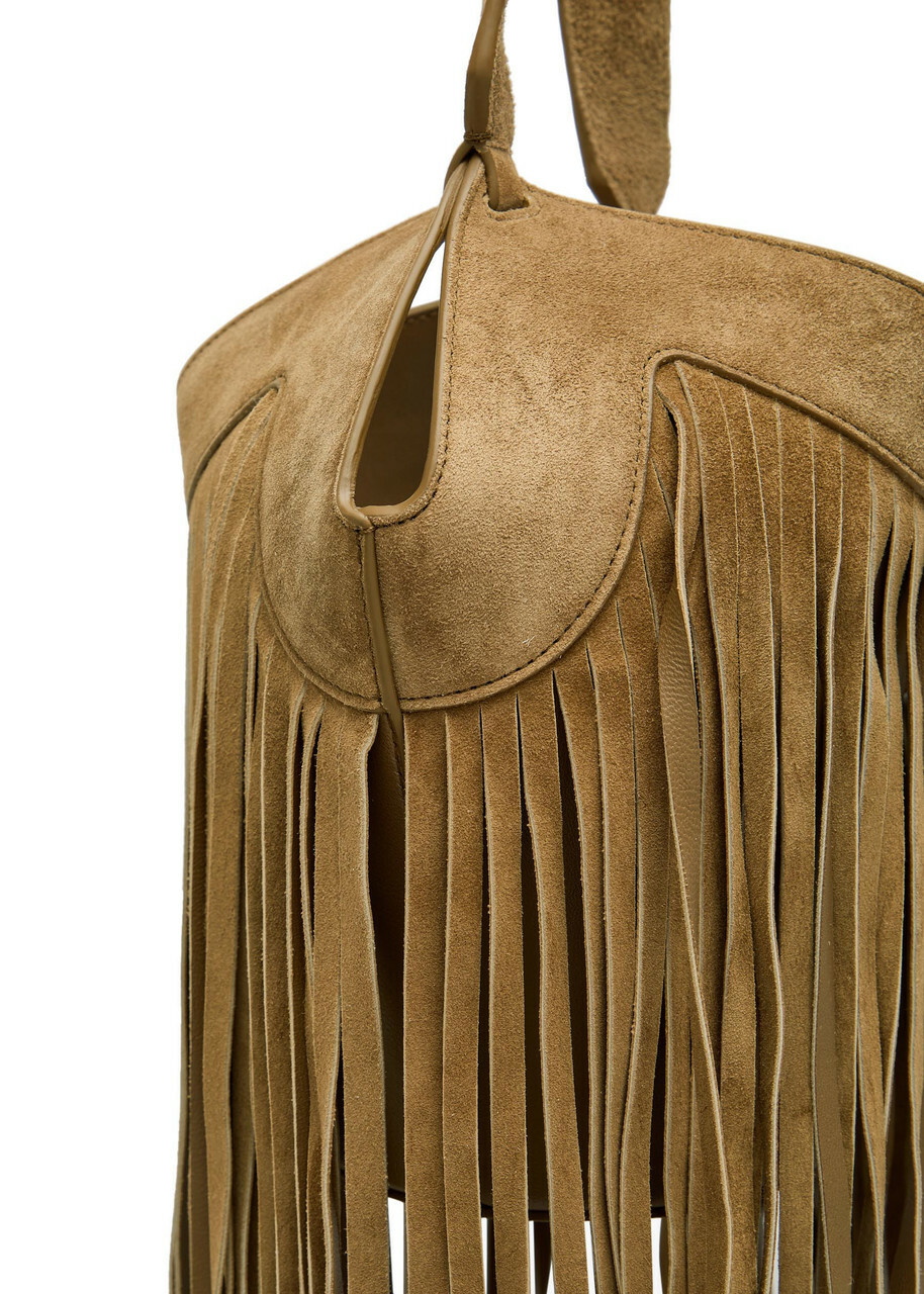 Khaite Lotus Nano Fringed Suede Tote - Natural - One Size