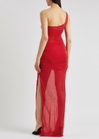 GAUGE81 Moni One-shoulder Tulle Maxi Dress Red