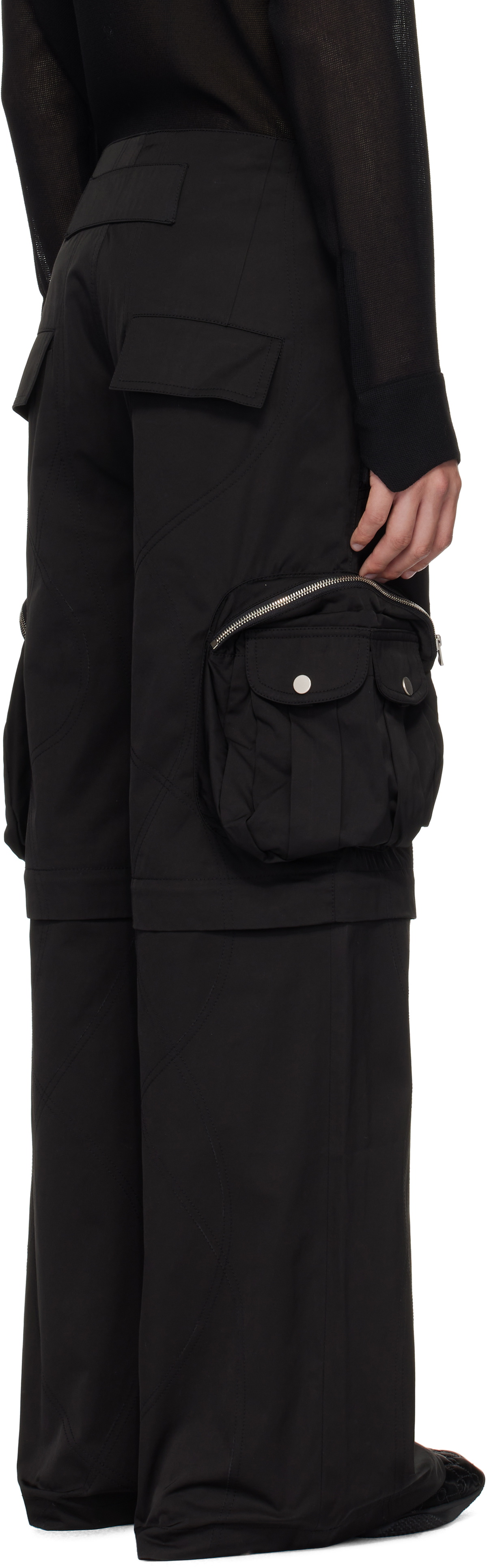 FFFPOSTALSERVICE Black Diffraction Convertible Cargo Pants