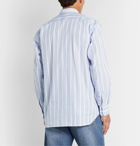 Comme des Garçons SHIRT - Panelled Striped Cotton-Poplin Shirt - Blue