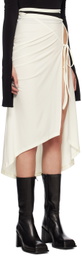SRVC Off-White Ruched Midi Skirt