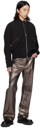 Ferragamo Black Water-Resistant Bomber Jacket
