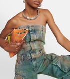 The Attico - Strapless cargo denim jumpsuit