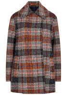 Missoni Double-breasted Tartan Wool-blend Peacoat Red