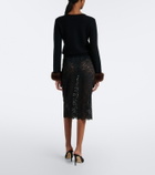 Dôen Nandette sheer lace midi skirt