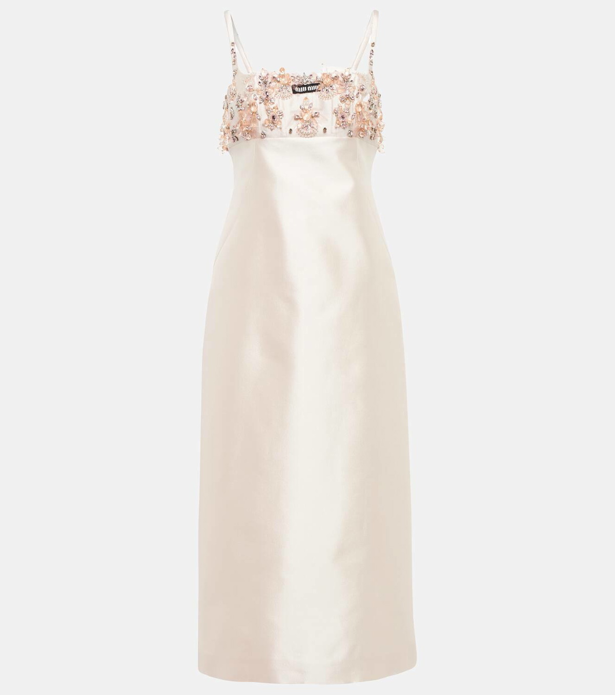 Miu Miu Embellished silk and wool midi dress Miu Miu