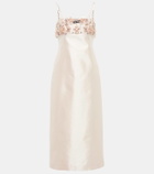 Miu Miu Embellished silk and wool midi dress