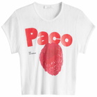 Paco Rabanne Women's T-Shirt with Raspberry in White