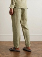 120% - Straight-Leg Linen Trousers - Green