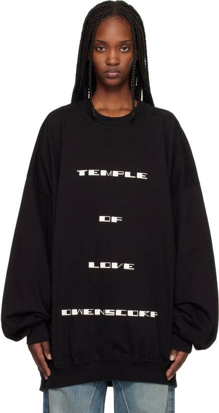 Photo: Rick Owens DRKSHDW Black Temple Hun Crewneck Sweatshirt