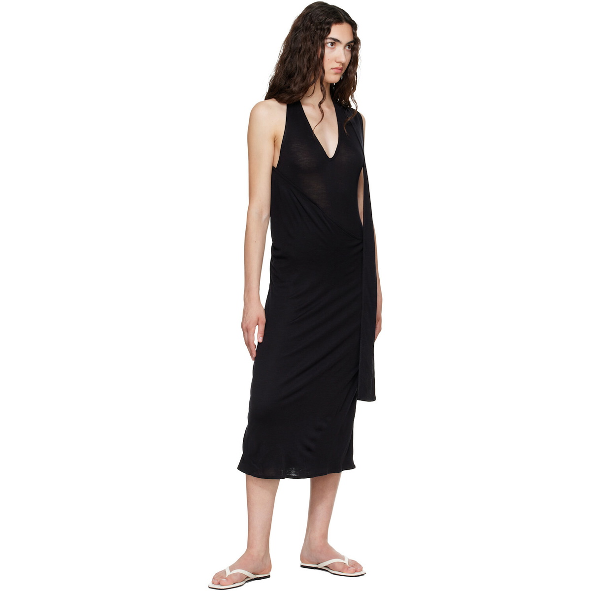 Belle Anna Black Duo Midi Dress
