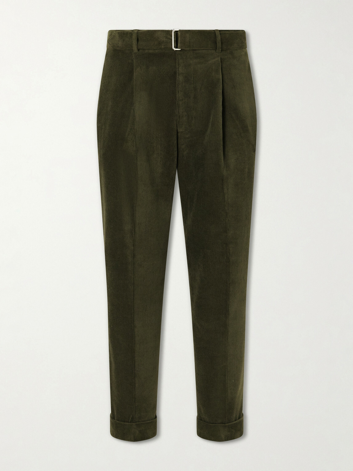 Officine Générale - Hugo Straight-Leg Cotton-Blend Corduroy Trousers - Green