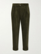 Officine Générale - Hugo Straight-Leg Cotton-Blend Corduroy Trousers - Green