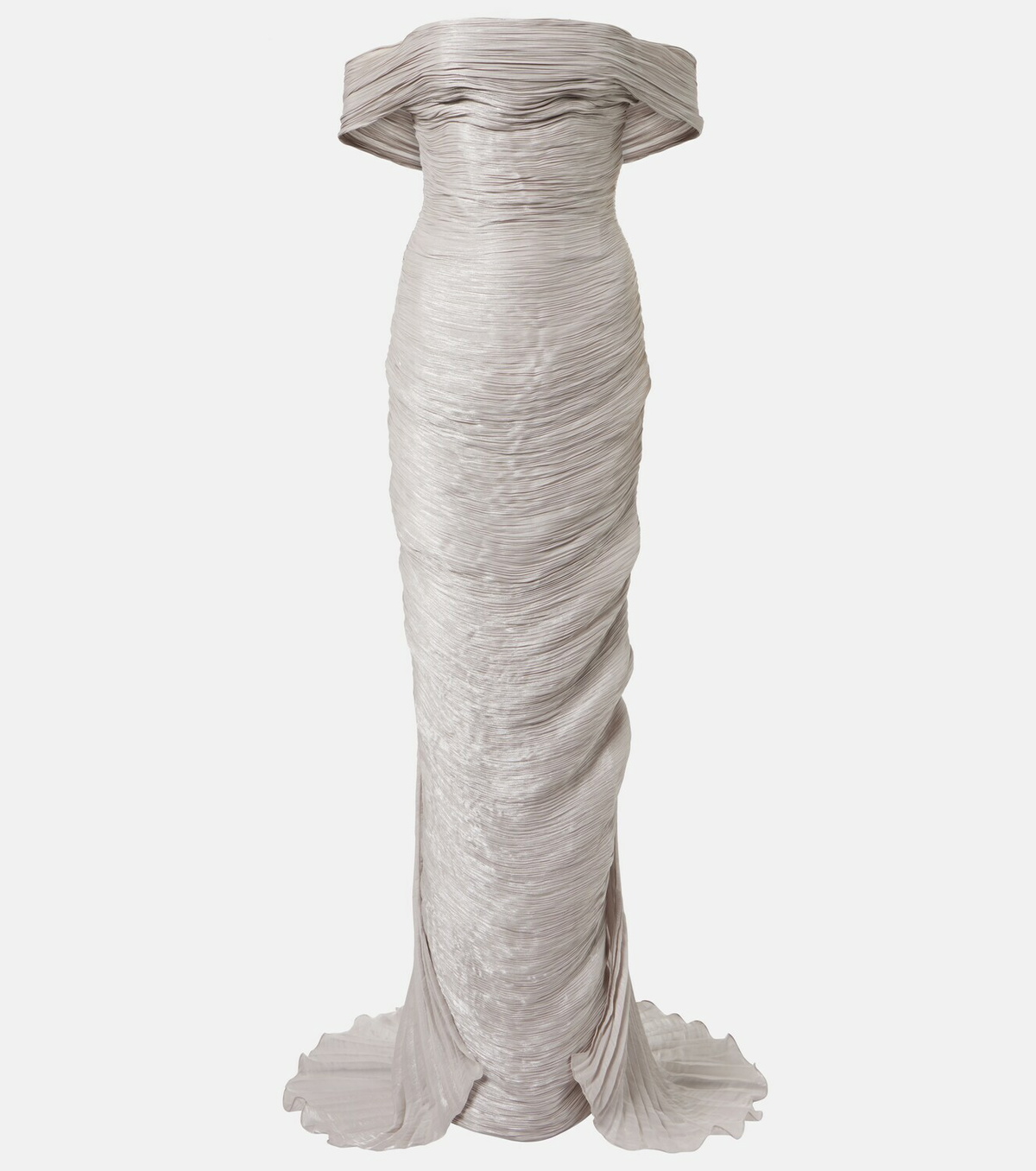Marmar Halim Off-shoulder pleated bustier gown