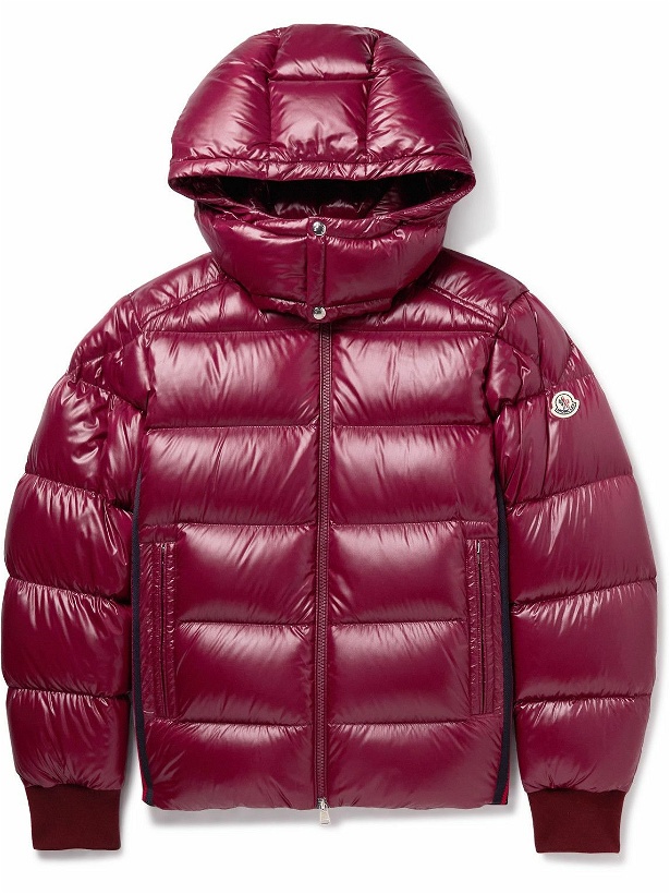 Photo: Moncler - Lunetiere Webbing-Panelled Quilted Nylon Hooded Down Jacket - Red