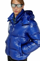 Diesel Down puffer jacket with detachable hood - Winter Jackets Mens in Blue