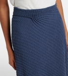 Victoria Beckham Draped knitted cotton-blend midi skirt