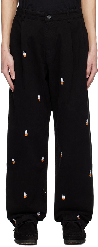 Photo: Pop Trading Company Black Embroidered Trousers