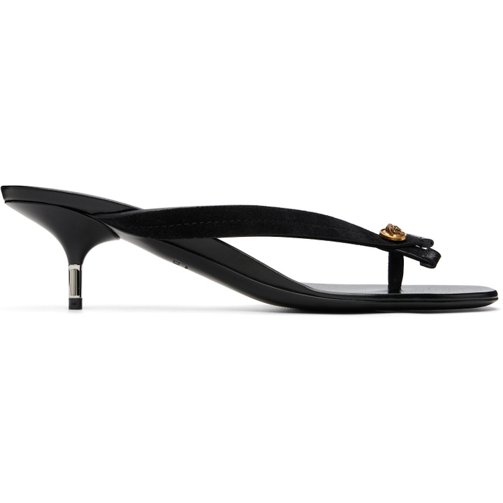 Photo: Versace Black Leather Heeled Sandals