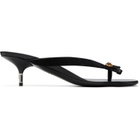 Versace Black Leather Heeled Sandals