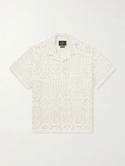 Portuguese Flannel - Camp-Collar Crocheted Cotton-Blend Shirt - Neutrals