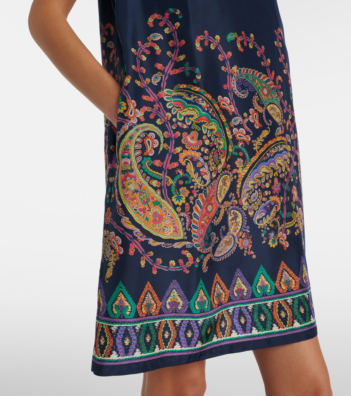 Etro Paisley silk habotai minidress
