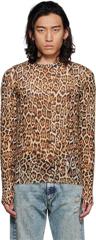 Photo: Just Cavalli Brown Leopard Long Sleeve T-Shirt