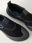 LOEWE - Grip Aqua Rubber-Trimmed Stretch Suede Sneakers - Black