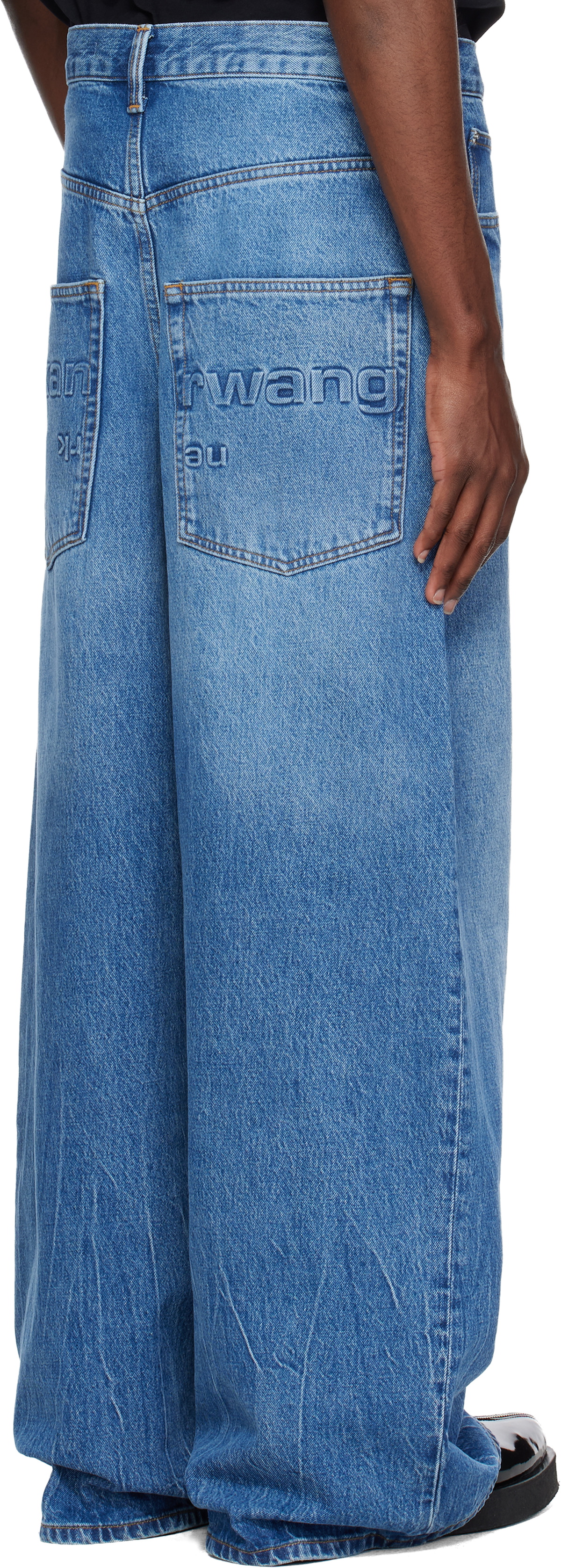 Alexander Wang Blue Surge Low Rise Wide Leg Jeans