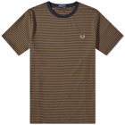 Fred Perry Men's Fine Stripe T-Shirt in Shaded Stone/Navy