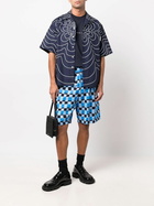 Marni Blue Logo-Print Cotton T-Shirt