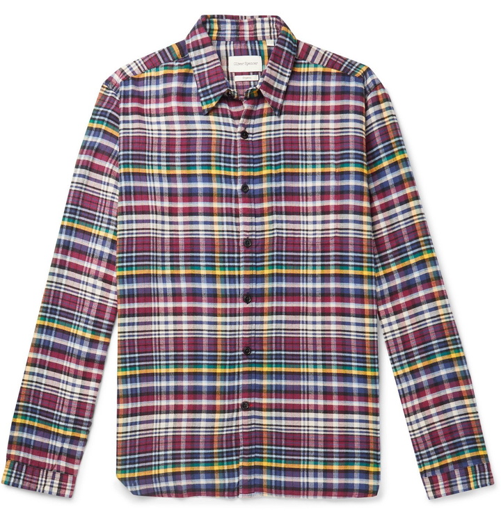 Photo: Oliver Spencer - New York Special Checked Organic Cotton and Tencel-Blend Flannel Shirt - Red