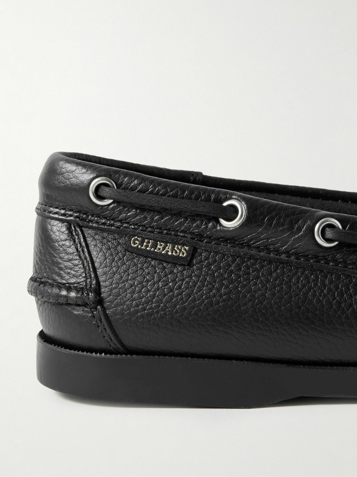 G.H. BASS - Jetty II Full-Grain Leather Boat Shoes - Black