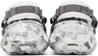 Crocs White & Gray Echo Marbled Clogs