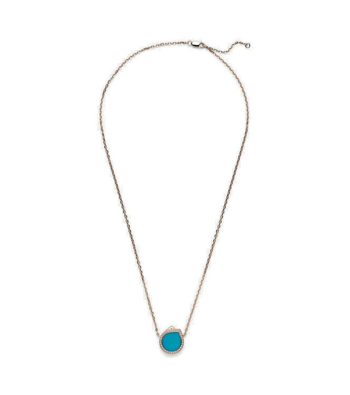Photo: Repossi Antifer 18kt rose gold pendant necklace with turquoise and diamonds