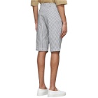 House of the Very Islands White and Navy Striped Linen Shorts