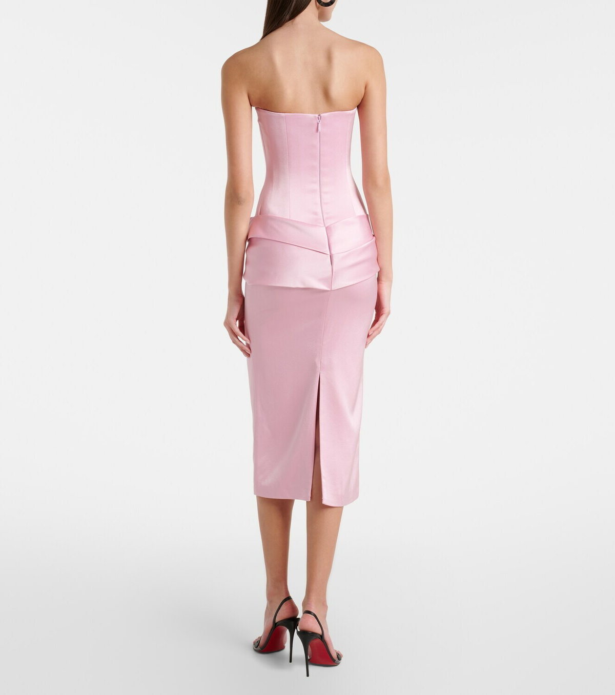 Alex Perry Draped satin crêpe bustier dress