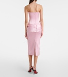 Alex Perry Draped satin crêpe bustier dress