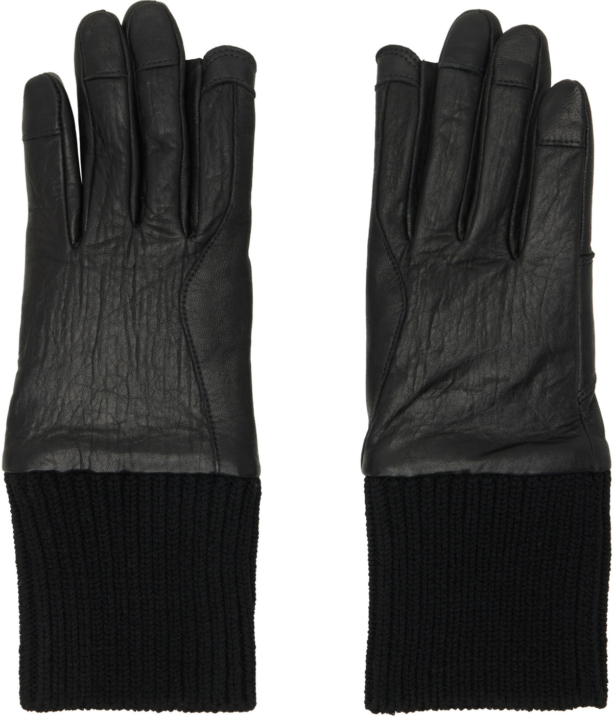 Rick Owens Black Tower Rib Cuff Gloves