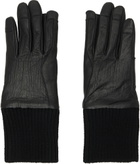 Rick Owens Black Tower Rib Cuff Gloves
